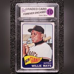 Willie Mays 1965 Giants HOF Vintage Baseball Card. Graded 10 Gem Mint